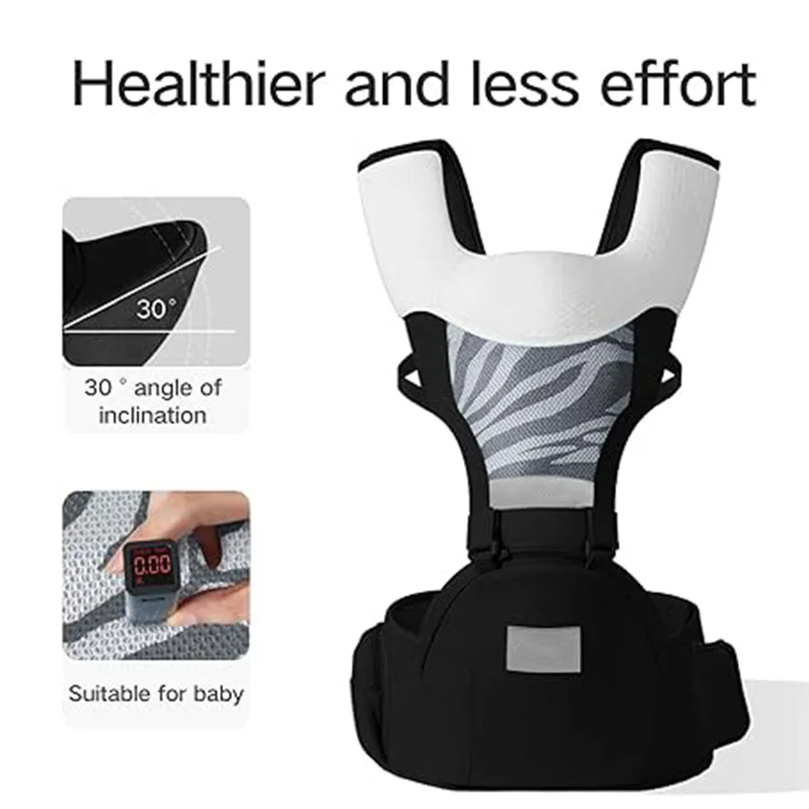 Baby Hip seat Carrier Waist Belt Walker Toddlers Ergonomic Hip Seat with Water Bottle Pocket for Mom