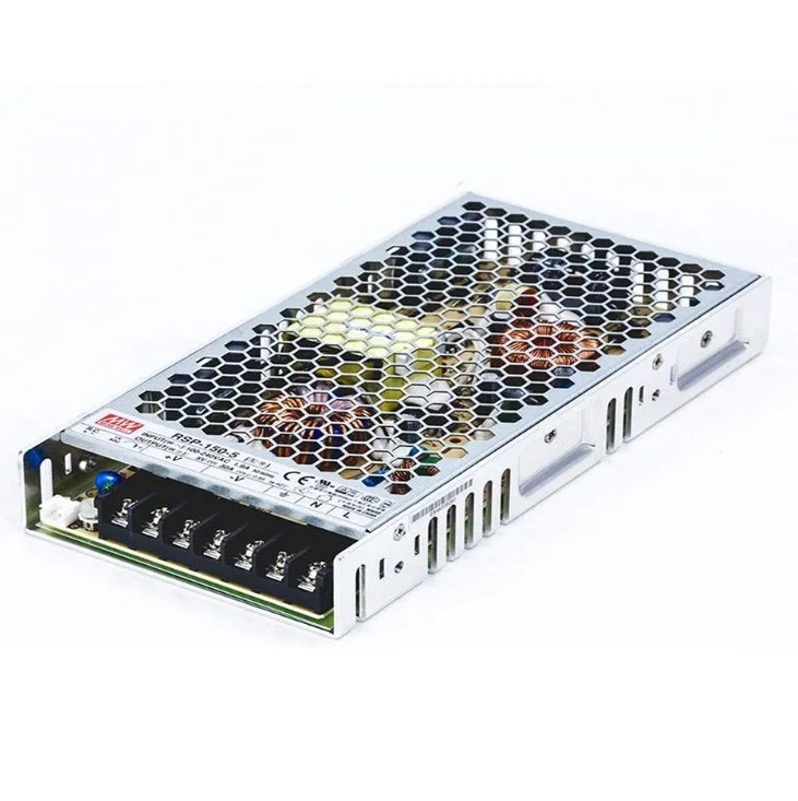Импульсивный источник Meanwell RSP-150-5 150W 5V 30A закрытого типа и он имеет высокую эффективность питания с одним выходом AC-DC функцией PFC Импульсный светодиодного табло