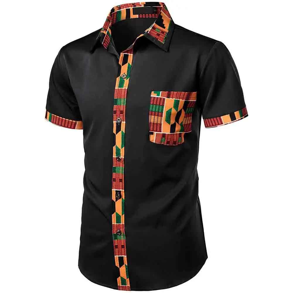 2024 Custom digital printing African men dashiki shirts Polyester Muslim Ethnic men Thobe Traditional Casual Fashion Shirt