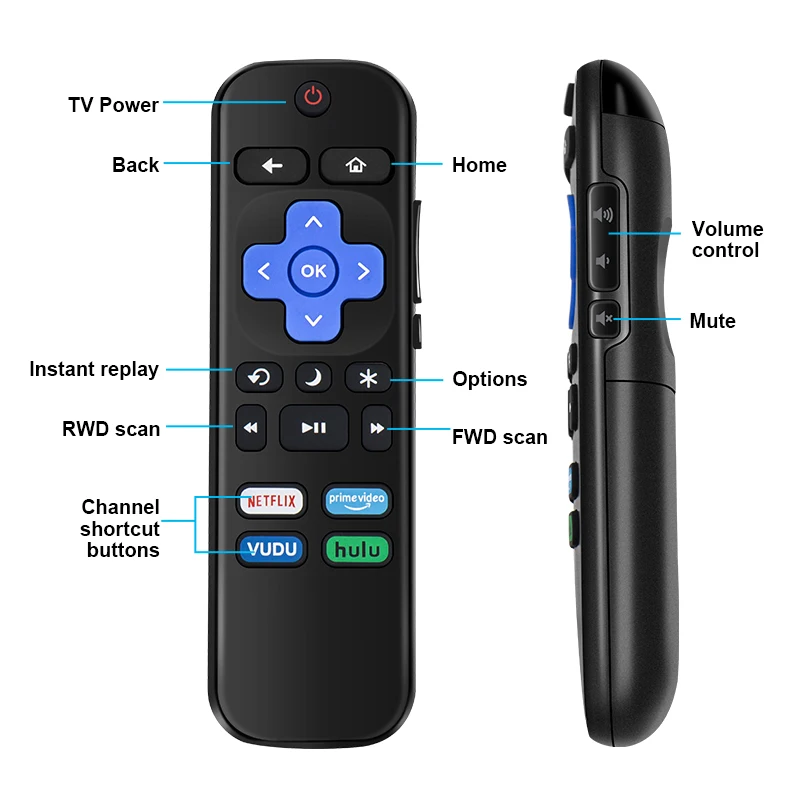 2023 New RC280 RC282 Smart Universal TV Remote Control for Roku TV Hisense TCL Sharp Onn All Roku TV