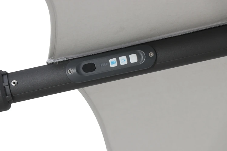 YEEZE Fully Aluminium Commercial Popular Restaurant High-End Led Light Patio Outdoor Umbrella Parasol for Garden