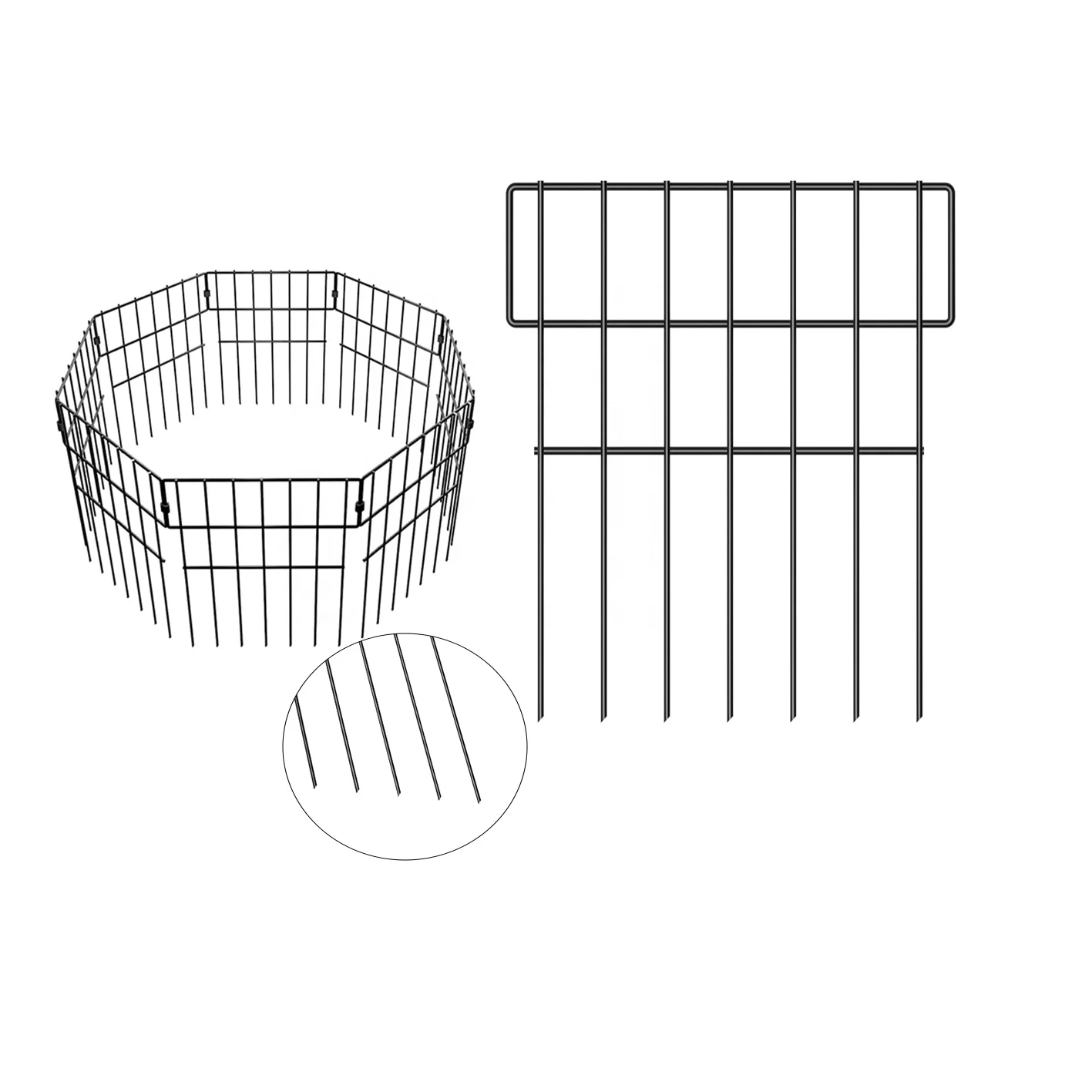 Factory Price 10 Pack No Dig Animal Barrer Fence Metal Garden Edging Fence and cheap adjustable Garden Fences
