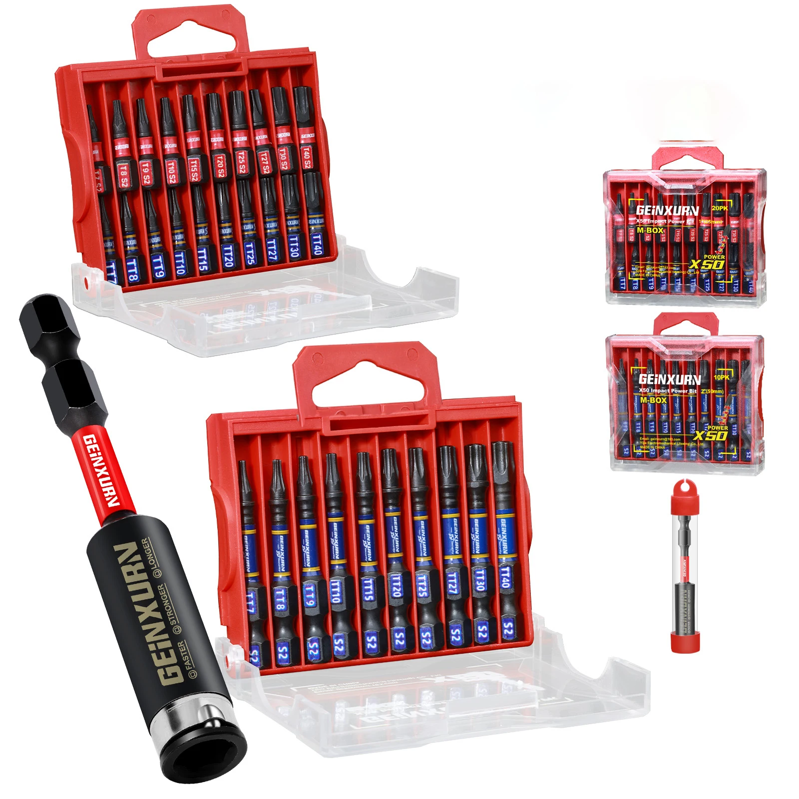 GEINXURN Магнитная отвертка ударные биты T7-T40 Torx