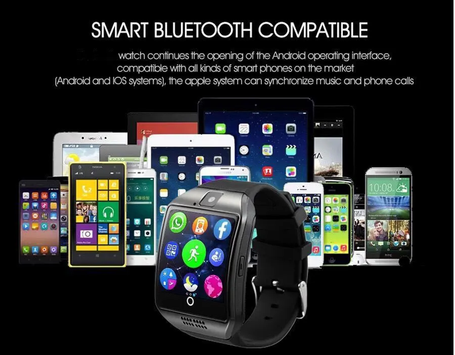 Wholesale Smart Watch Q18 With Camera SIM TF Card Slot Fitness Activity Tracker Sport Watch For Android