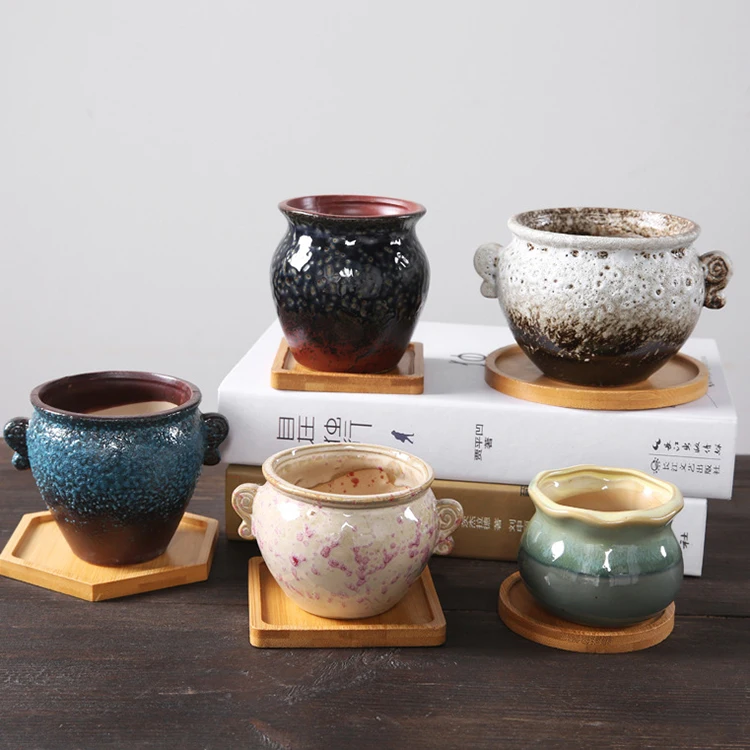 Custom Bamboo Plant Saucer Round Plant Pot Tray for Succulent Planters Indoor Outdoor Planters