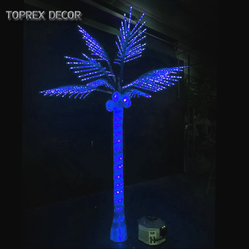 Outdoor 3m 4m 5m 6m landscape led lighted coconut palm tree lamps lights for surpise party