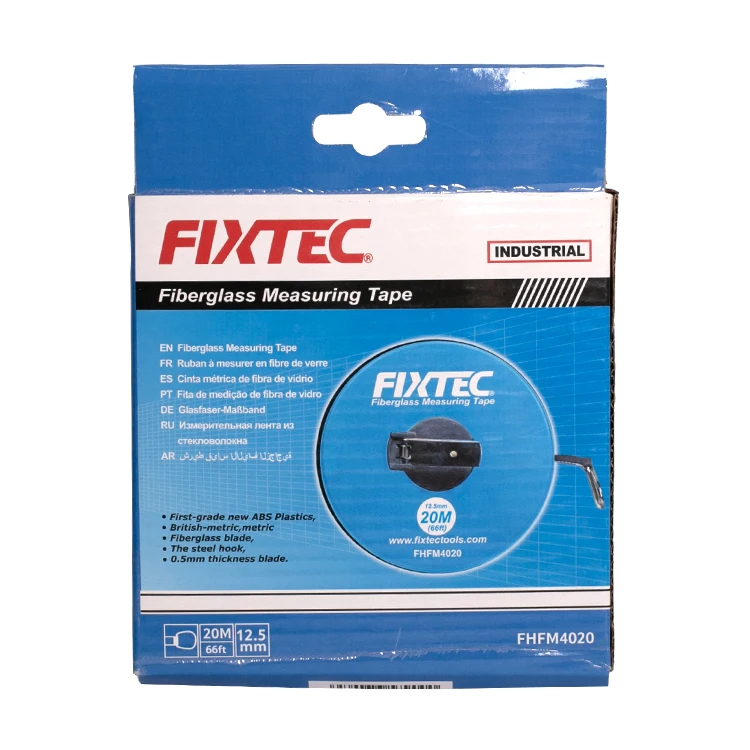 FIXTEC Promotional Tape 20M 30M 50M Measures Automatic Fiberglass Measuring Tape