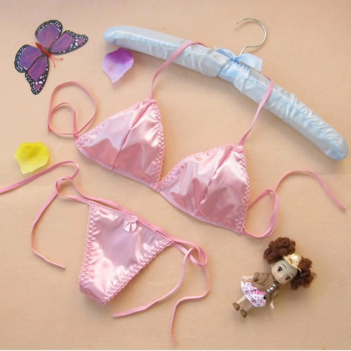 ODM/OEM Sexy lace-up with Cute bows Swimwear Japanese sexy seduction beachwear two-piece bra sets bikini Young girl swimsuits