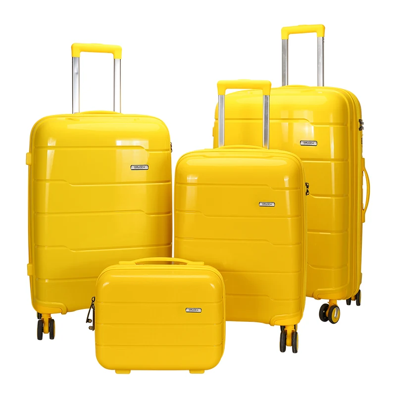 2022 set de maleta equipaje handbagage koffer set 4pc PP material hardshell hardcase suitcase luggage set with vanity case
