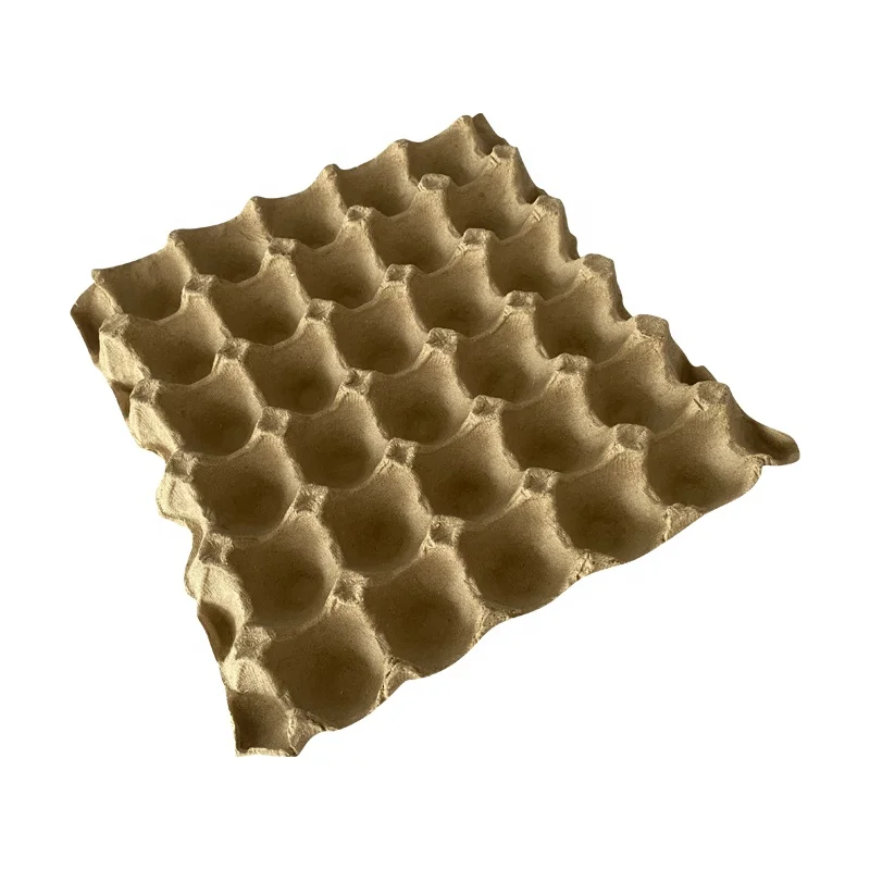 factory support hot selling disposable egg containers eco-friendly egg trays to go paper pulp cases hen egg custom 30 cells tray