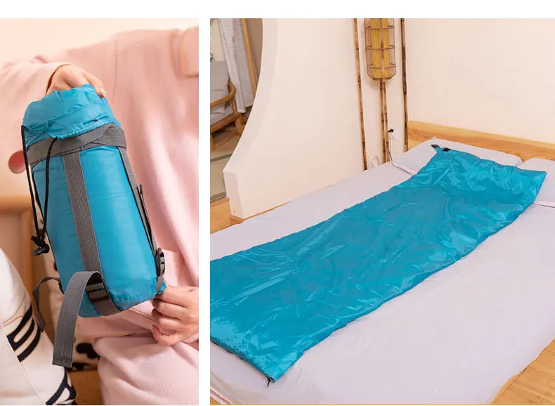 Custom 3 layer Large polyester travel foldable Waterproof Camping Picnic sleeping bag for outdoors beach with storage bag