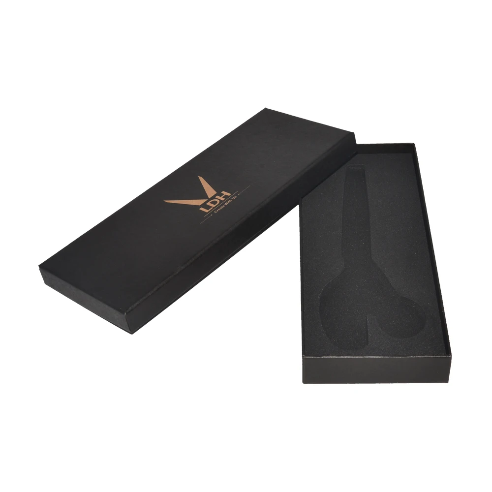 Wholesale Hard Paperboard Matte Black Two Piece Hair Scissor Boxes Custom Scissor Collection Box with Eva Foam