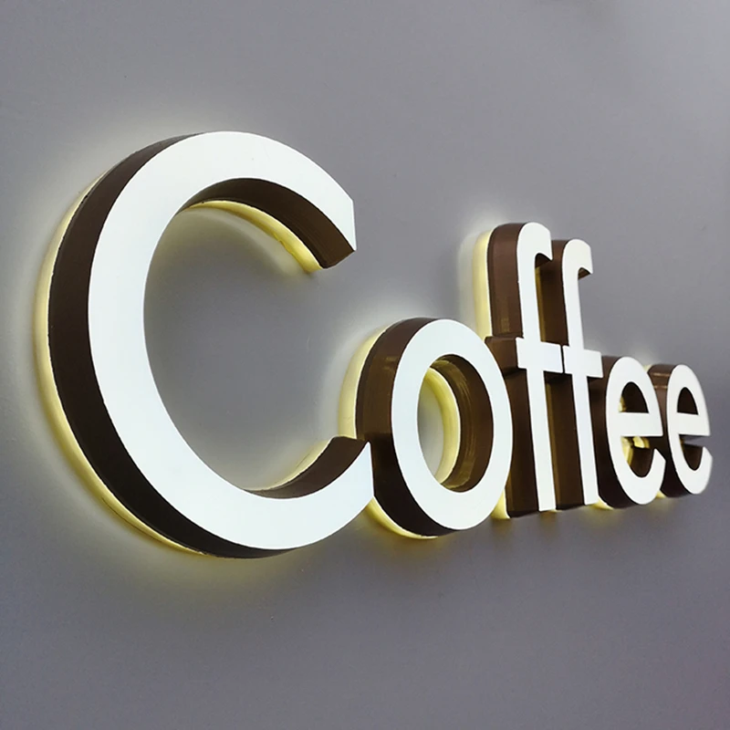 Custom 3D Backlit Sign Channel Letter Light Signs Logo Outdoor Signages Led Illuminated Business Sign Front Home Store Signboard