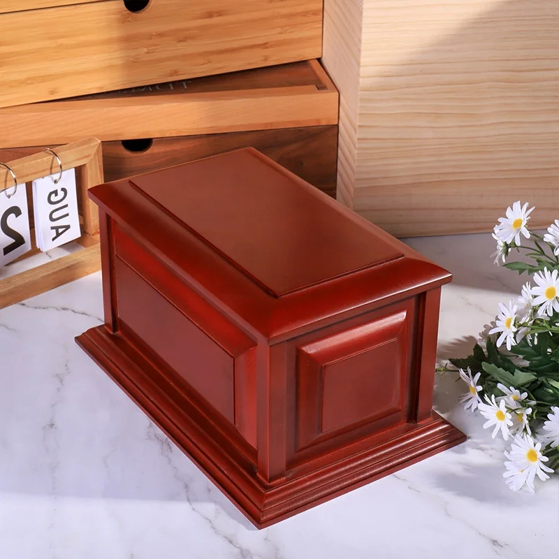 Factory Customized Coffin Funeral Products Wooden Coffin Wooden Cremation Urn for Adult Ashes