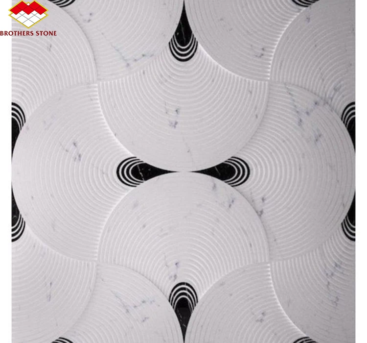 Modern Natural stone Mosaic Marble Wall Tile Marble Waterjet Mosaic Tiles for Interior Kitchen and Bathroom Design