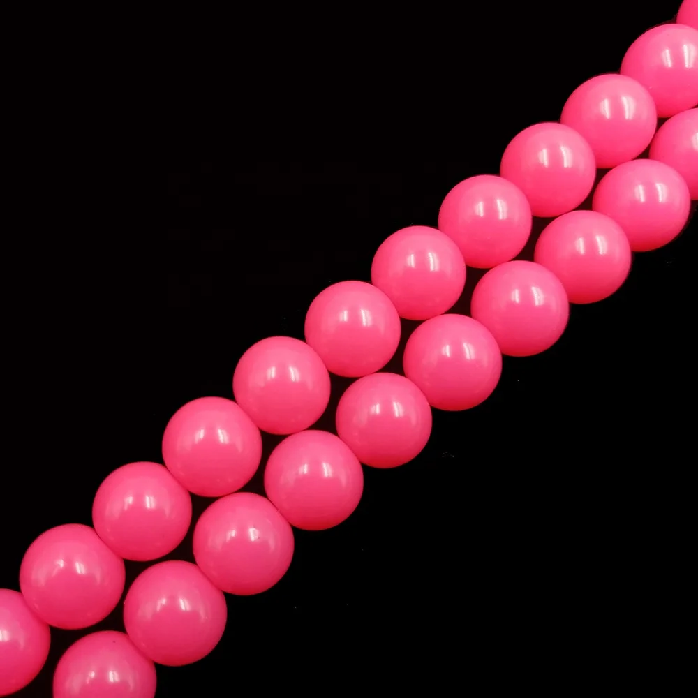  3-20mm Wholesale price glass solid colors round loose beads good hole treatment diy decoration