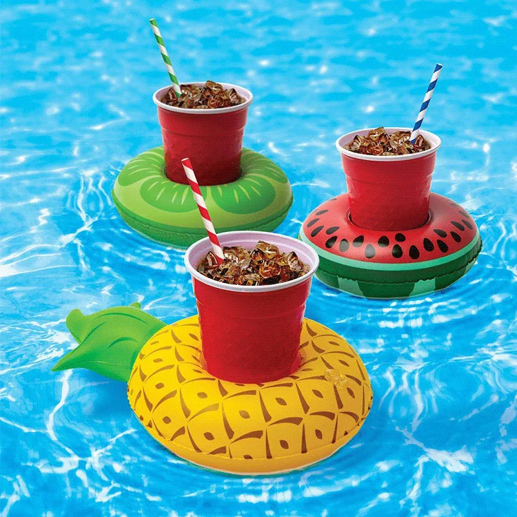 Inflatable Water Cup Holder Swimming Pool Drinks Floating Beer Wine Glass Holder Mini Air Float for Party Cup Holder