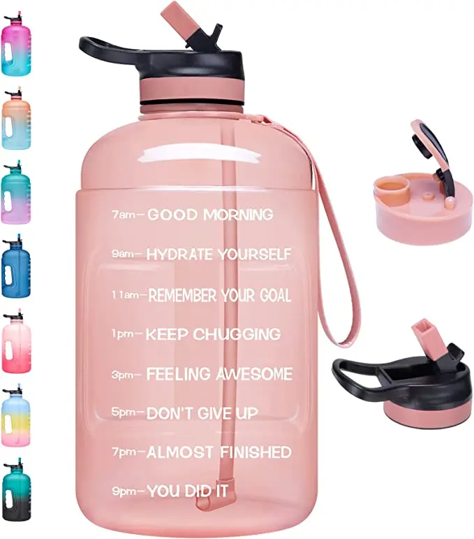 1 gallon fitness water jug gallon 64oz 2l 2 liter 2.2l Motivational Sport Plastic Custom Gym Gallon Water Bottle