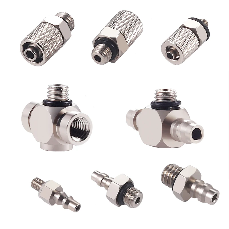 M3x0.5 M5x0.8 M6x1.0 4mm 6mm Micro Mini Quick Tightening Connection Thread Pneumatic Fittings