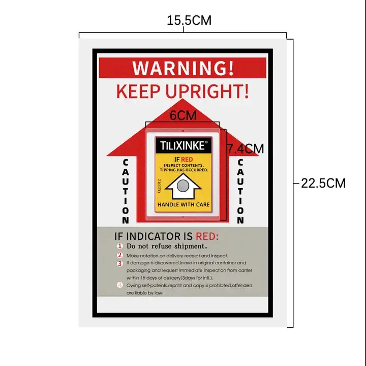 Impact Indicator Indicator Labels  Tilt Shock shock Stickers Shipping Packaging AdhesionTilt LABEL STICKER leaning label