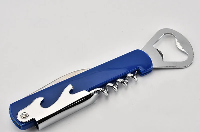 Cheap Party Gifts Multifunction Stainless Steel Plastic ABS Handle Corkscrew Wine Opener Beer Bottle Opener
