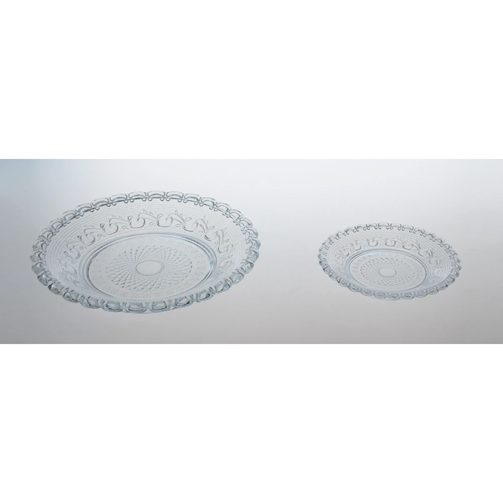 clear glass dishes/glassware color glass plate set