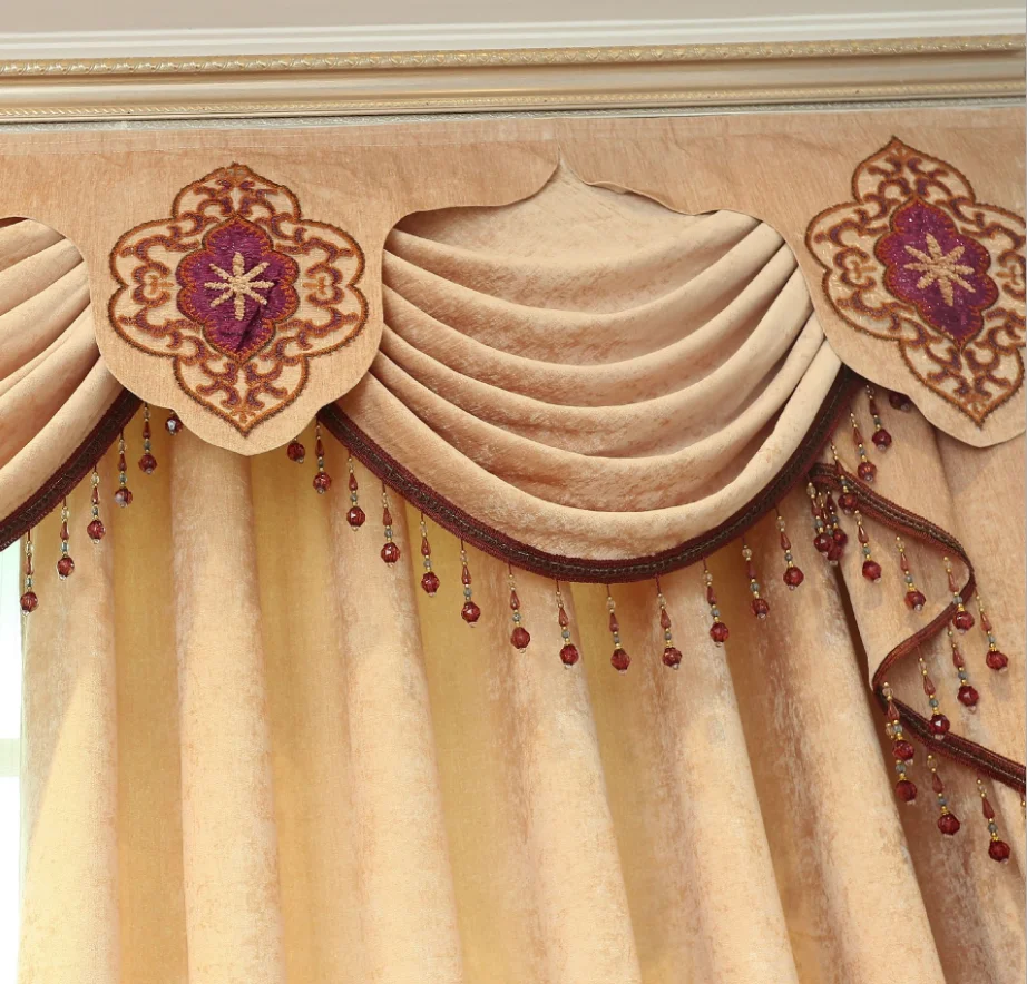 2021 Latest Luxury Curtain Embroidery Customized Curtain Fabric,Europe Ready Made Cortina,Window Curtains For The Living Room