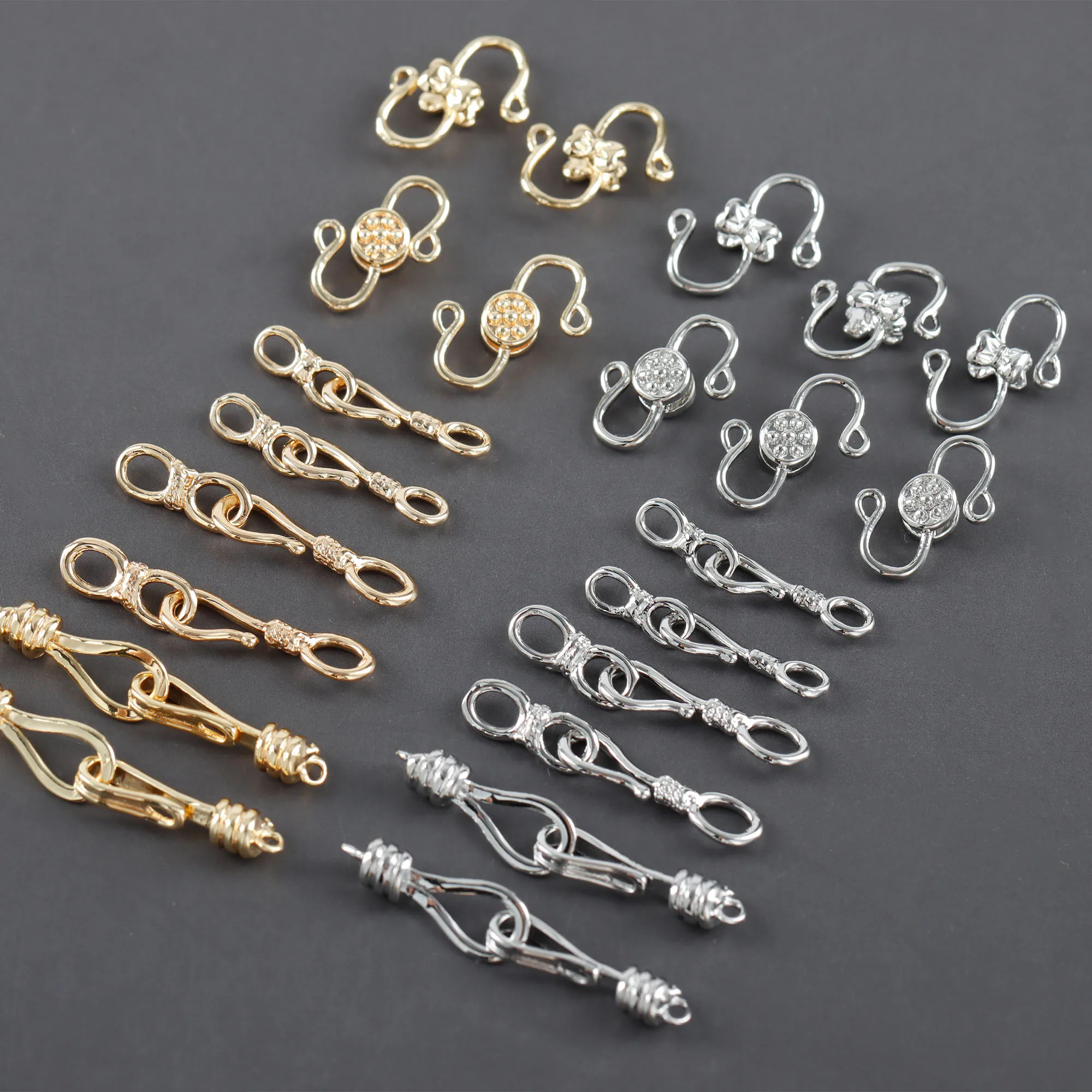 Multi Style Gold Silver Hooks Diy Necklace Bracelet Connectors Jewelry Making Accessories M1107 10 pcs/lot