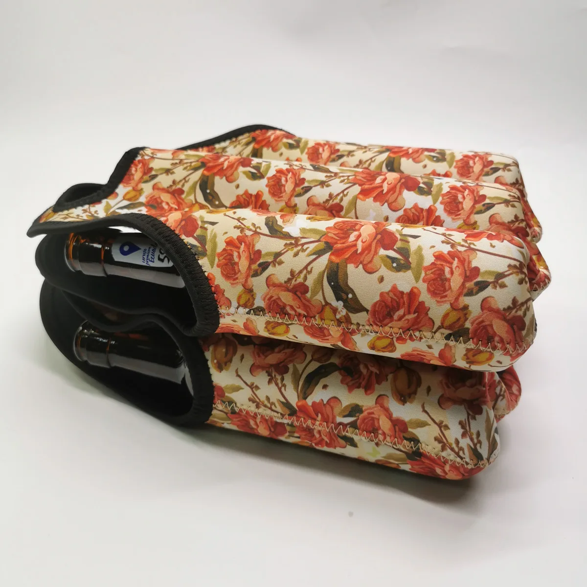 Portable Reusable Neoprene Insulated Six 6 Pack Beer Bottle Cooler Tote Bag Carrier Holder