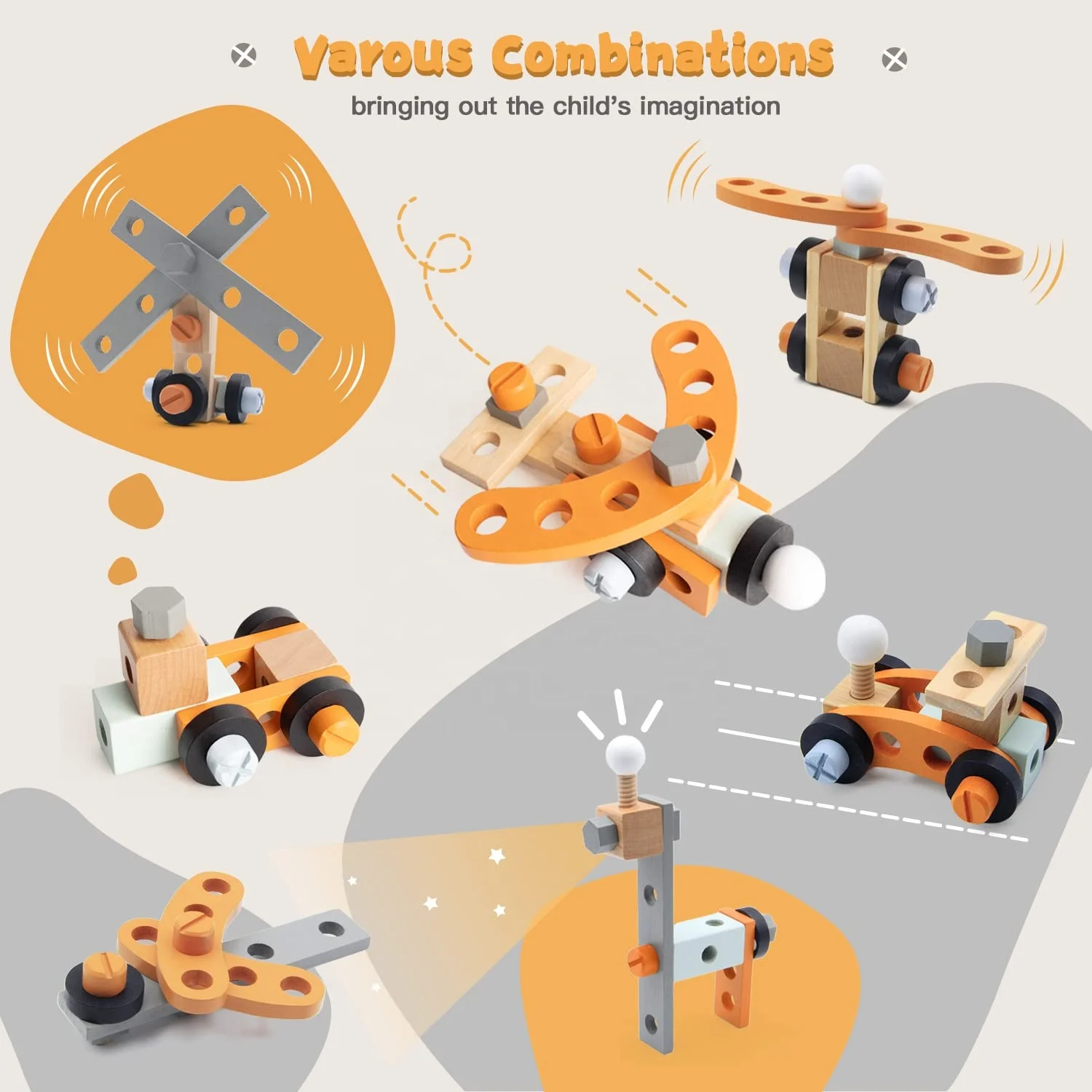 Baby Activity Center Kids Workbench Toddlers Montessori Toys Wooden Baby Walkers