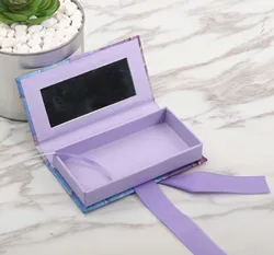 bulk custom logo private label luxury paper lash eyelash packaging box empty pink false eyelash boxes with mirror