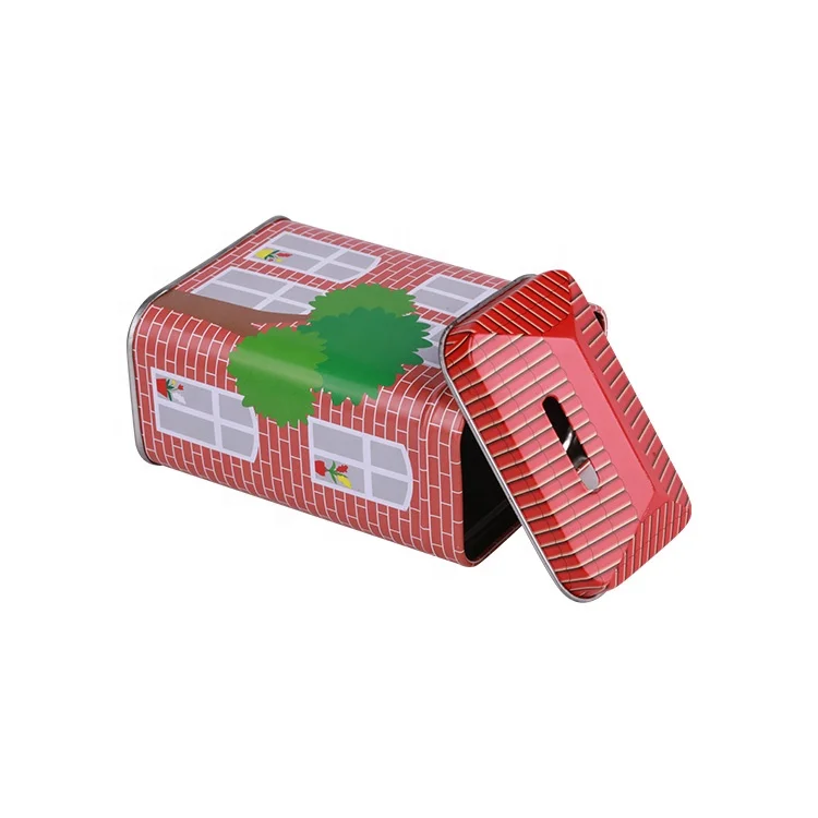2024 House Shaped Coin Bank Tin Box Can