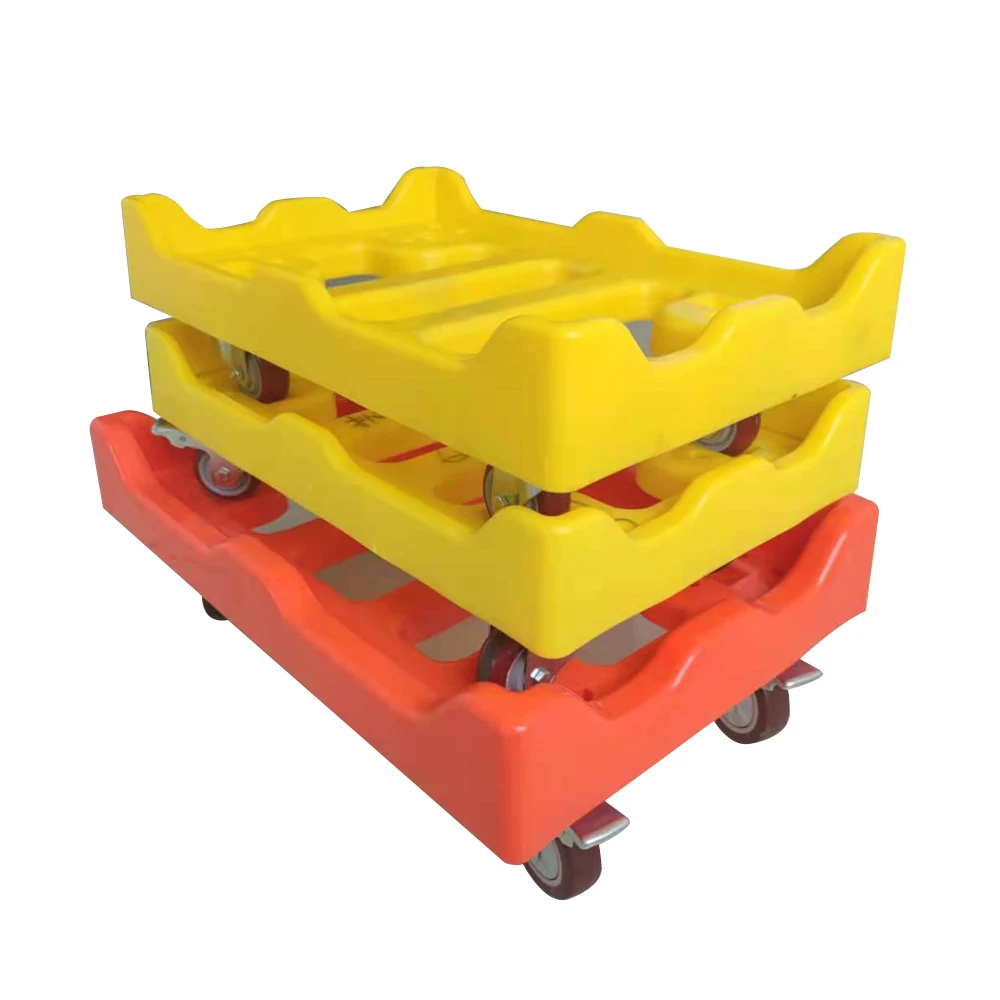factory wholesale high quality durable plastic moving box used heavy duty plastic crate dolly trolley for tool