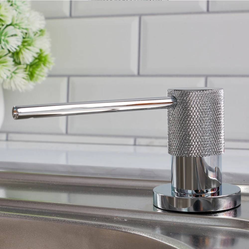 Black Finished Kitchen Dish Soap Dispenser Built In Counter Black Built In Chrome Soap Dispenser For Kitchen Sink