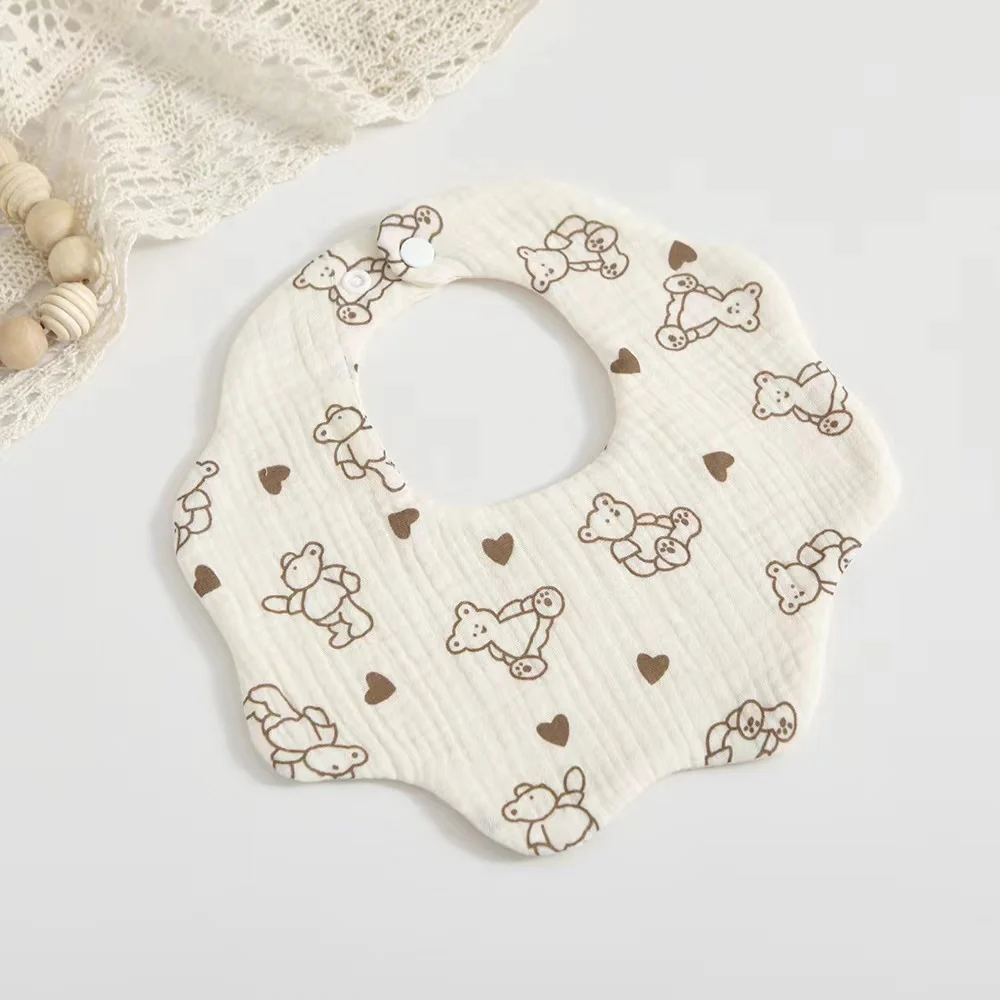 New Hanfeng 6-ply cotton gauze petal bib Zou Zou cloth mouth towel 360 degree newborn bib