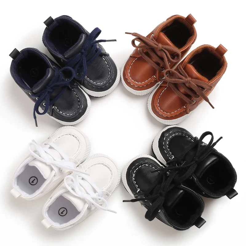 PU leather casual shoes cotton soft sole prewalker infant baby boy shoes