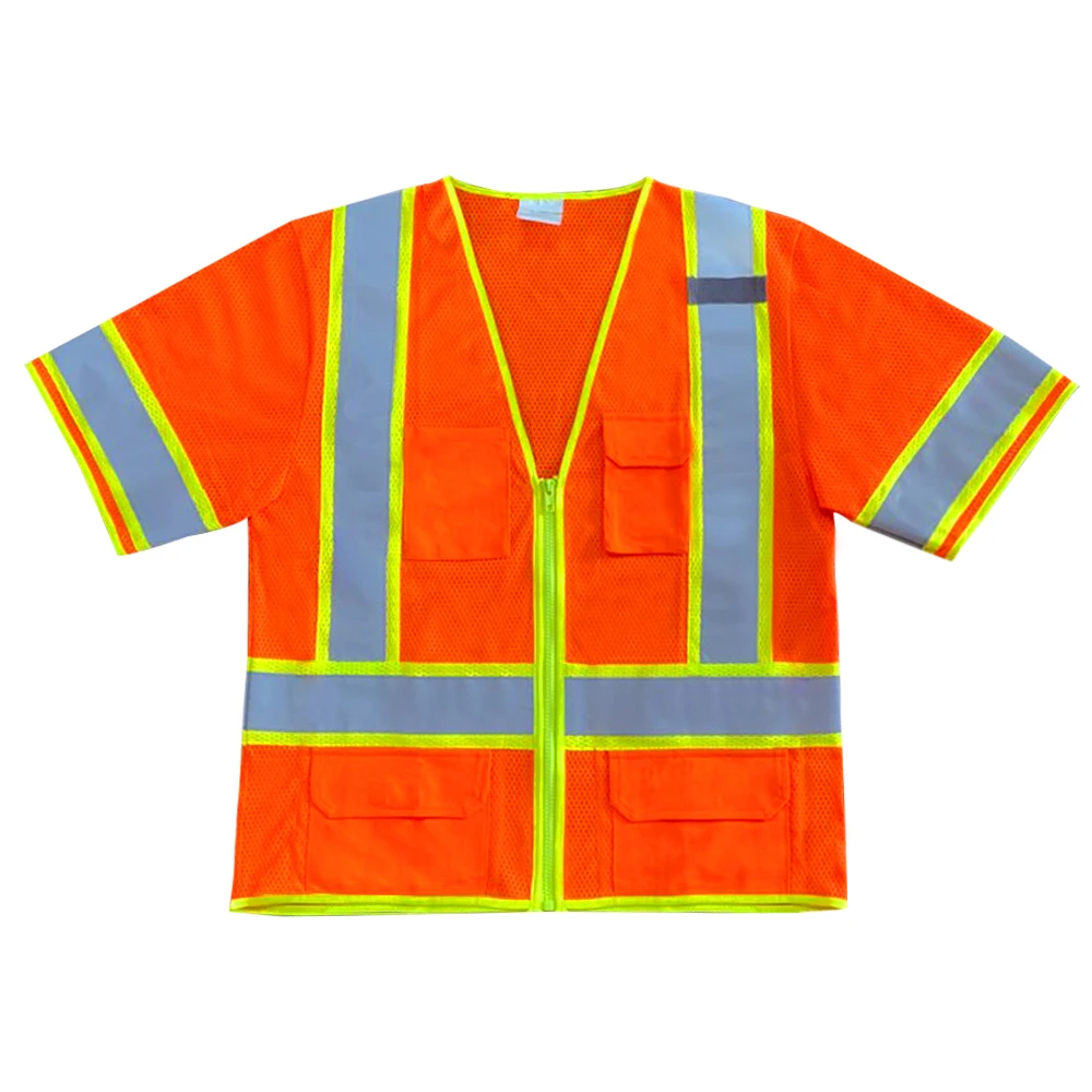 Construction Customised Wholesale High Visibility Safety Vest Custom Logo Work