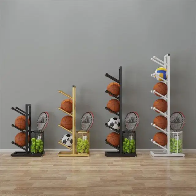 Basketball Stainless 5 Layer Store Shelf Stand Organizer Storage Display Gym Ball Rack