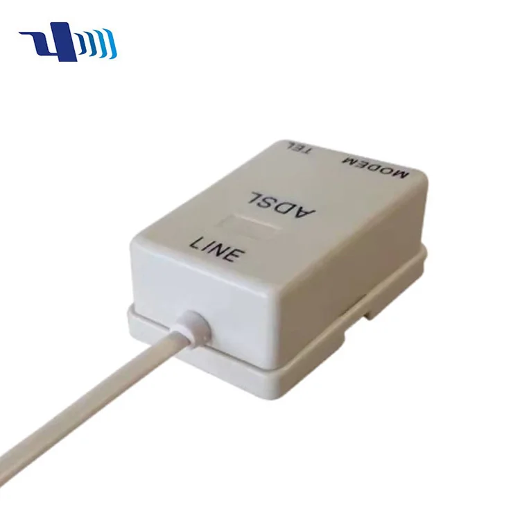 US ADSL RJ11 6P2C Telephone Splitter with Cable 100mm