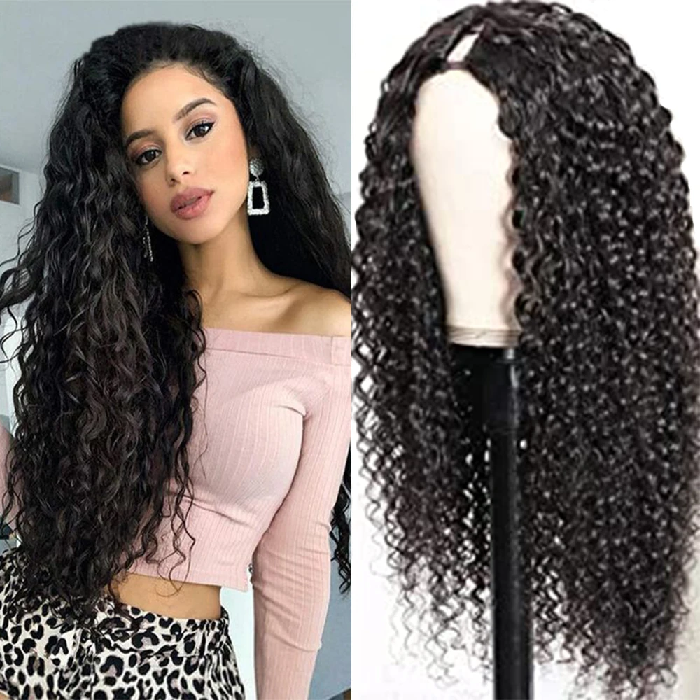 Water Loose body Wave 150% 180% 250% Density Brazilian V part human hair wigs Natural Color V-part wig straight for Black Women