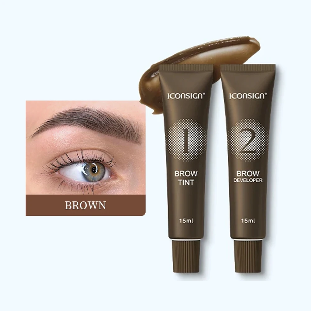 Waterproof 15ml henna brow tint dye eyebrow tint logo henna for eyebrows
