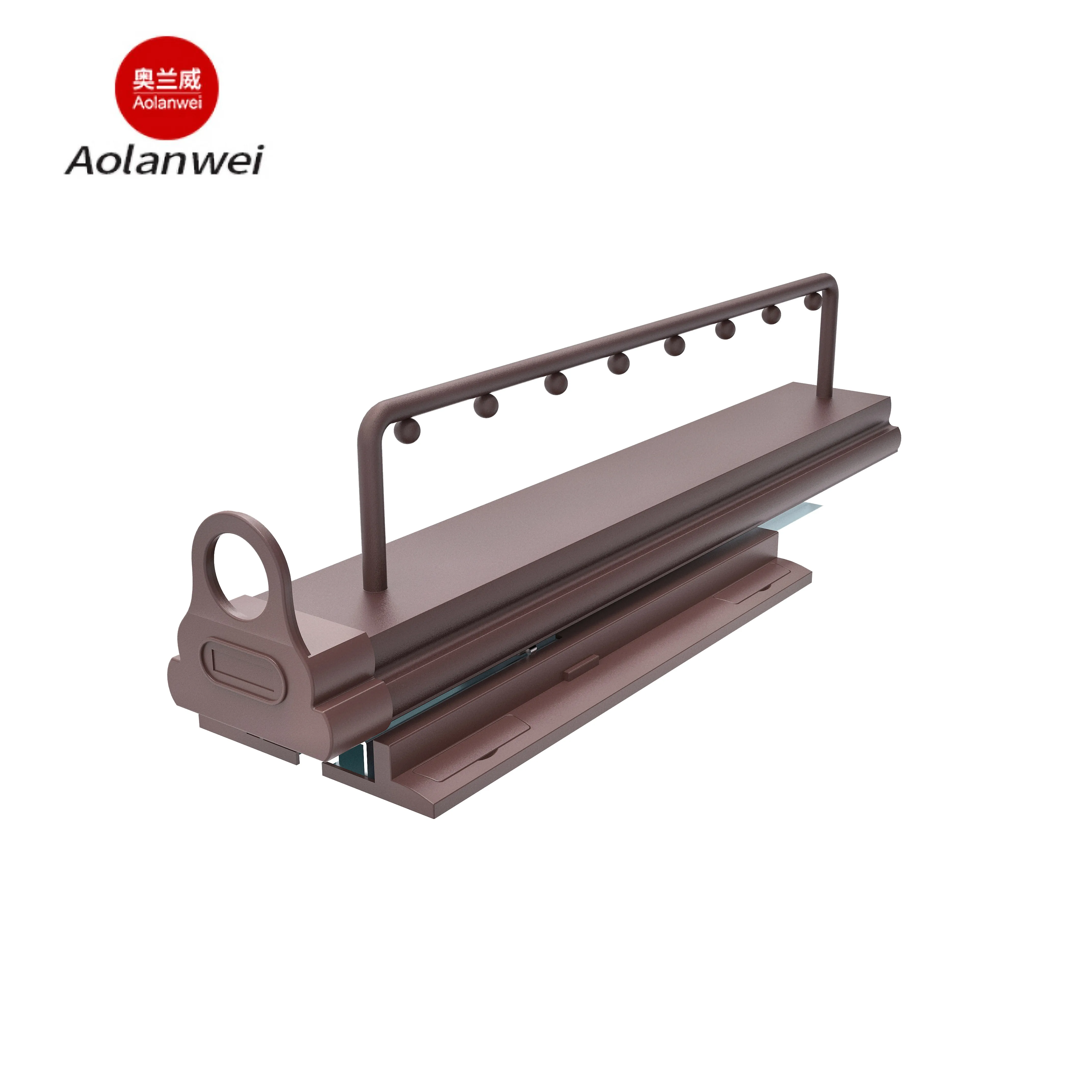 Closet Clothes Metal Aluminium Clothes 8 Hooks Lightweight Clothing Hanger for Coat Mocha Top Mounted 8-bead Rack