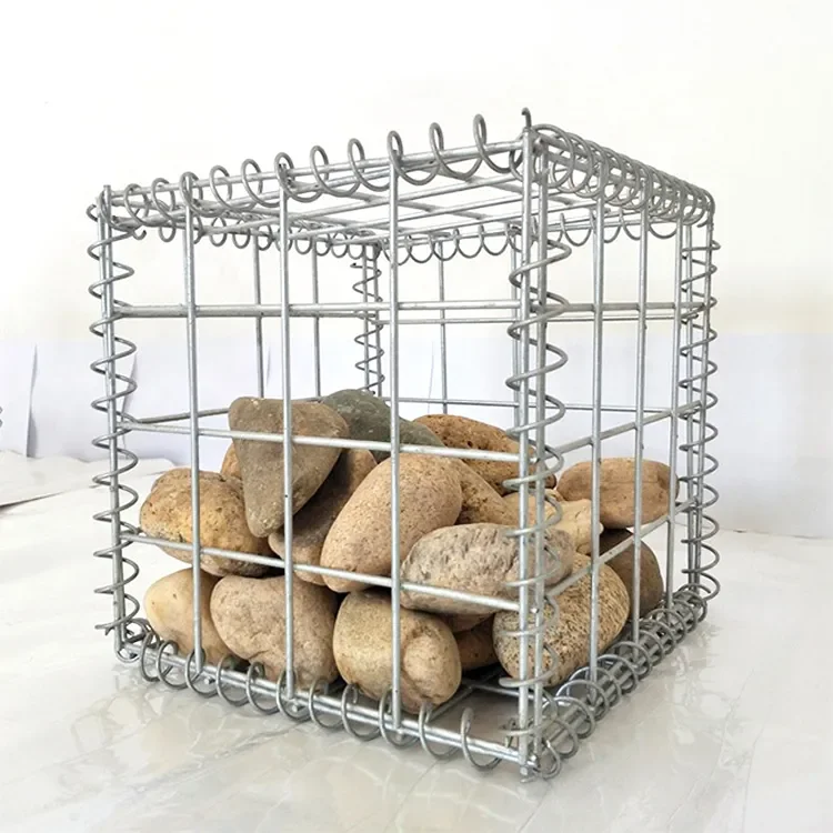 Decorative 1m X 1m X 1m Galvanized Steel Garden Fence Gabion Stone Baskets Box PVC Coating Hexagonal 2mm Wire Welded Mesh Cage