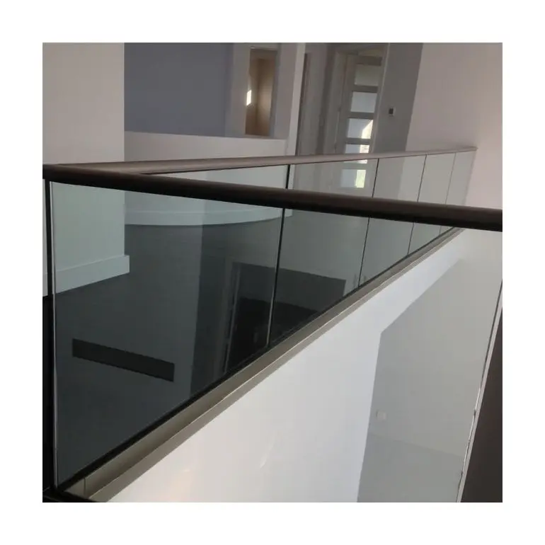 Balcony Stairwell Powder coated Base  U Channel Glass  For Frameless Railing  System