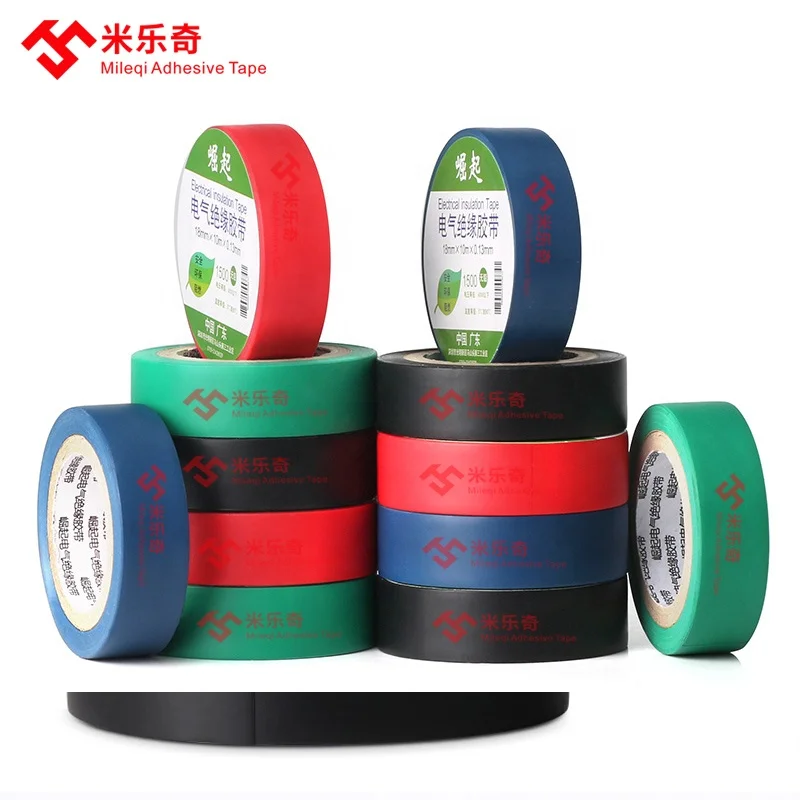 
high quality black blue green white red yellow moisture resisture adhesive pvc electric electrical insulating insulation tape 