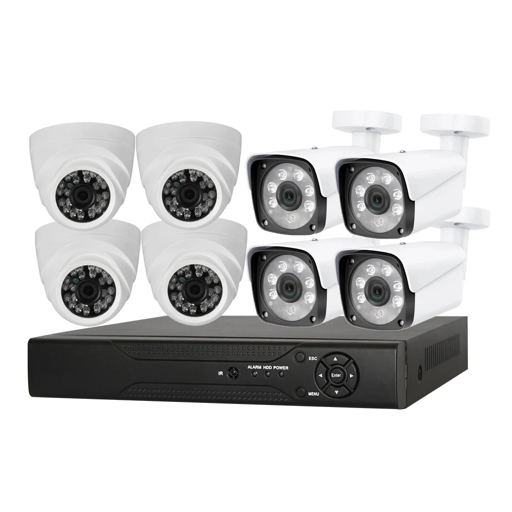 Factory 8CH 2MP 5MP AHD DVR KIT AHD IR dome bullet + camera HD fixed lens surveillance system cctv camera security camera system