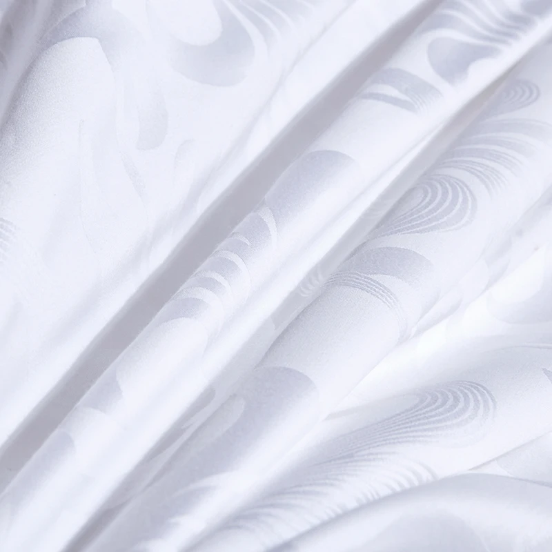JILI SILK  king size 100% cotton white high density jacquard queen size duvet quilt cover set for home