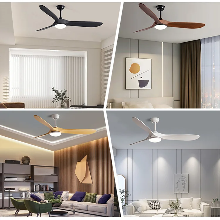 2024 42 Inch 52 Inch 60 Inch Home Luxury Decorative ABS Blade DC Motor Remote Control Modern Bldc Led Ceiling Fan With Light