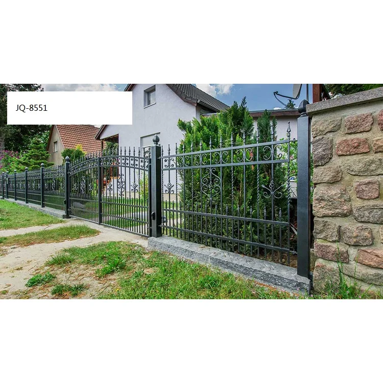2018 Modern Decorative Ornament Fence Powder Coated Used Wrought Iron Metal Garden Fence Bubble Film/ Steel Pallet /wood Case