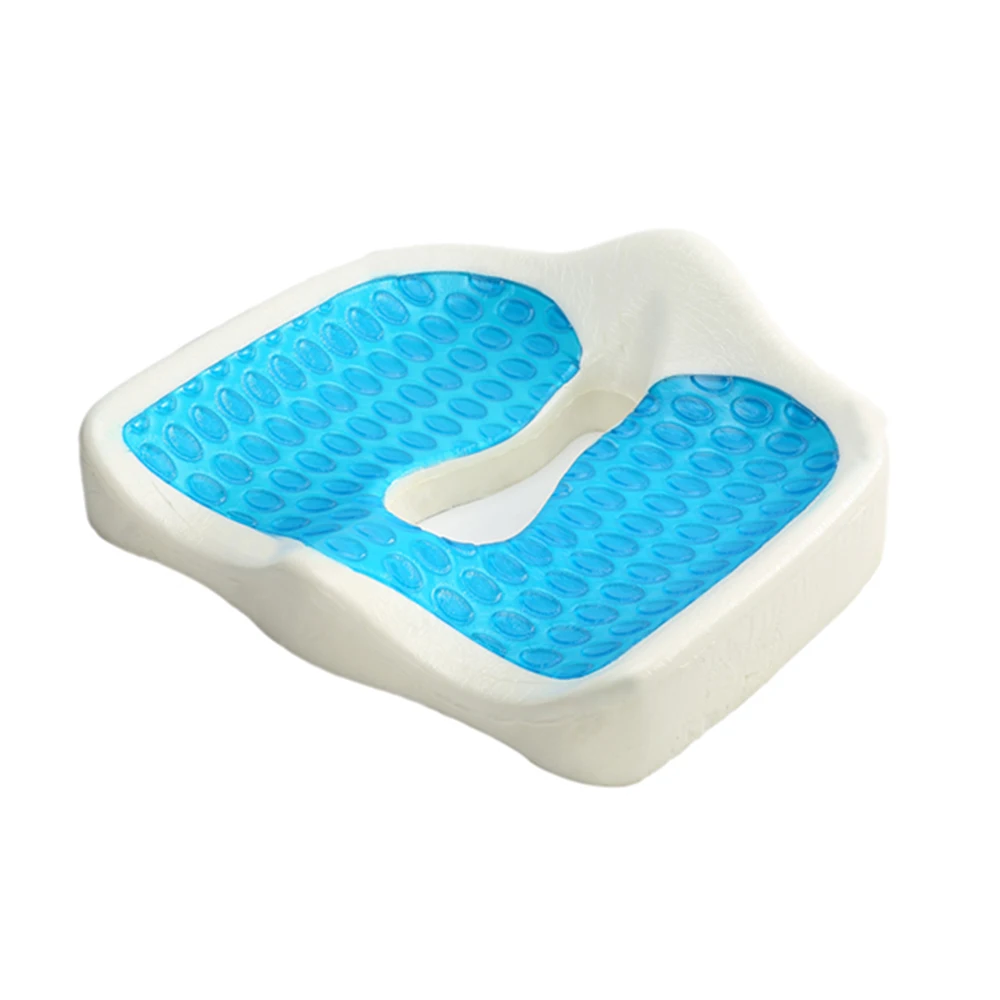 Hill Shape Organic Coccyx Orthopedic Hemorrhoid Blood Circulation Gel-Enhanced Cooling Gel Memory Foam Seat Cushion